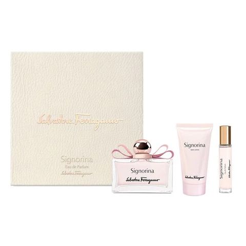 Set nước hoa Salvatore Ferragamo Signorina EDP for Women (NH 100ml + NH 10ml + Lotion 50ml)